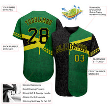 Laden Sie das Bild in den Galerie-Viewer, Custom Graffiti Pattern Black-Green 3D Jamaica Authentic Baseball Jersey
