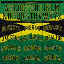 Charger l&#39;image dans la galerie, Custom Graffiti Pattern Black-Green 3D Jamaica Authentic Baseball Jersey

