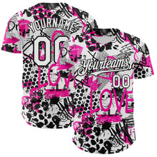 Charger l'image dans la galerie, Custom Graffiti Pattern White-Black 3D Authentic Baseball Jersey
