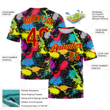Загрузить изображение в средство просмотра галереи, Custom Graffiti Pattern Red-Gold 3D Colorful Splattered Messy Art Ink Paintbrush Drawing Performance T-Shirt
