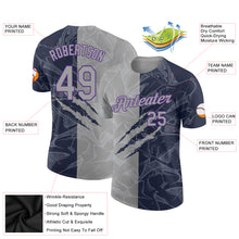 Load image into Gallery viewer, Custom Graffiti Pattern Gray Navy-Purple Scratch 3D Performance T-Shirt
