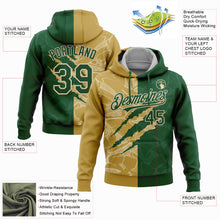 Charger l&#39;image dans la galerie, Custom Stitched Graffiti Pattern Green Old Gold-Cream 3D Scratch Sports Pullover Sweatshirt Hoodie
