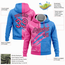 Charger l&#39;image dans la galerie, Custom Stitched Graffiti Pattern Pink Powder Blue-Black 3D Scratch Sports Pullover Sweatshirt Hoodie
