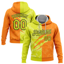 Charger l&#39;image dans la galerie, Custom Stitched Graffiti Pattern Neon Yellow Bay Orange-Black 3D Scratch Sports Pullover Sweatshirt Hoodie
