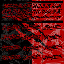 Load image into Gallery viewer, Custom Graffiti Pattern Black-Red 3D Scratch Authentic Baseball Jersey
