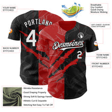 Charger l&#39;image dans la galerie, Custom Graffiti Pattern White Black-Red 3D Scratch Authentic Baseball Jersey
