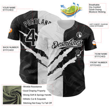 Charger l&#39;image dans la galerie, Custom Graffiti Pattern Black-White 3D Scratch Authentic Baseball Jersey
