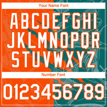 Load image into Gallery viewer, Custom Graffiti Pattern White Orange-Teal 3D Scratch Authentic Baseball Jersey
