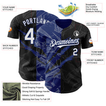 Load image into Gallery viewer, Custom Graffiti Pattern White Black-Royal 3D Scratch Authentic Baseball Jersey
