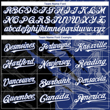 Load image into Gallery viewer, Custom Graffiti Pattern White Black-Royal 3D Scratch Authentic Baseball Jersey
