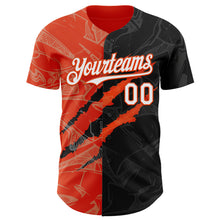 Charger l&#39;image dans la galerie, Custom Graffiti Pattern White Black-Orange 3D Scratch Authentic Baseball Jersey
