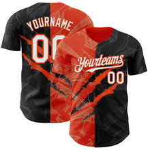 Charger l&#39;image dans la galerie, Custom Graffiti Pattern White Black-Orange 3D Scratch Authentic Baseball Jersey
