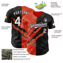 Charger l&#39;image dans la galerie, Custom Graffiti Pattern White Black-Orange 3D Scratch Authentic Baseball Jersey
