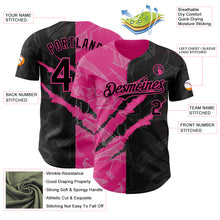 Laden Sie das Bild in den Galerie-Viewer, Custom Graffiti Pattern Black-Pink 3D Scratch Authentic Baseball Jersey
