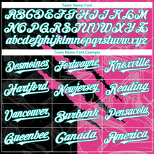 Laden Sie das Bild in den Galerie-Viewer, Custom Graffiti Pattern White Black Pink-Aqua 3D Scratch Authentic Baseball Jersey
