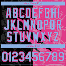 Load image into Gallery viewer, Custom Graffiti Pattern Light Blue Black-Pink 3D Scratch Authentic Baseball Jersey
