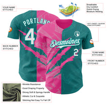 Load image into Gallery viewer, Custom Graffiti Pattern White Teal-Pink 3D Scratch Authentic Baseball Jersey
