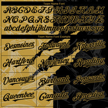 Load image into Gallery viewer, Custom Graffiti Pattern Black-Old Gold 3D Scratch Authentic Baseball Jersey
