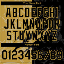 Load image into Gallery viewer, Custom Graffiti Pattern Black-Old Gold 3D Scratch Authentic Baseball Jersey
