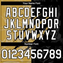 Load image into Gallery viewer, Custom Graffiti Pattern White Black-Old Gold 3D Scratch Authentic Baseball Jersey
