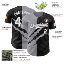 Load image into Gallery viewer, Custom Graffiti Pattern White Black-Gray 3D Scratch Authentic Baseball Jersey
