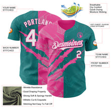 Load image into Gallery viewer, Custom Graffiti Pattern White Teal-Pink 3D Scratch Authentic Baseball Jersey
