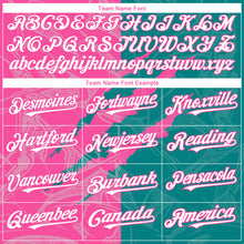 Load image into Gallery viewer, Custom Graffiti Pattern White Teal-Pink 3D Scratch Authentic Baseball Jersey
