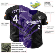 Load image into Gallery viewer, Custom Graffiti Pattern White Black-Purple 3D Scratch Authentic Baseball Jersey
