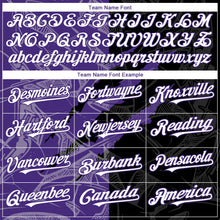Load image into Gallery viewer, Custom Graffiti Pattern White Black-Purple 3D Scratch Authentic Baseball Jersey
