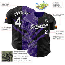 Load image into Gallery viewer, Custom Graffiti Pattern White Black-Purple 3D Scratch Authentic Baseball Jersey
