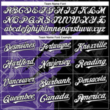 Load image into Gallery viewer, Custom Graffiti Pattern White Black-Purple 3D Scratch Authentic Baseball Jersey
