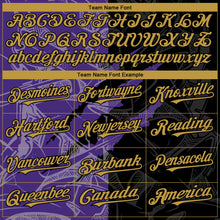 Charger l&#39;image dans la galerie, Custom Graffiti Pattern Old Gold Black-Purple 3D Scratch Authentic Baseball Jersey
