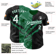 Load image into Gallery viewer, Custom Graffiti Pattern White Black-Kelly Green 3D Scratch Authentic Baseball Jersey
