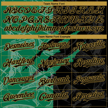 Load image into Gallery viewer, Custom Graffiti Pattern Black Kelly Green-Old Gold 3D Scratch Authentic Baseball Jersey
