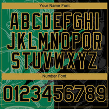 Load image into Gallery viewer, Custom Graffiti Pattern Black Kelly Green-Old Gold 3D Scratch Authentic Baseball Jersey
