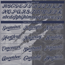 Load image into Gallery viewer, Custom Graffiti Pattern Navy Steel Gray-Gray 3D Scratch Authentic Baseball Jersey
