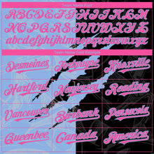 Charger l&#39;image dans la galerie, Custom Graffiti Pattern Pink Black-Light Blue 3D Scratch Authentic Baseball Jersey
