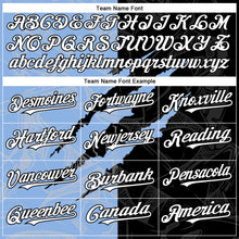 Load image into Gallery viewer, Custom Graffiti Pattern White Black-Light Blue 3D Scratch Authentic Baseball Jersey
