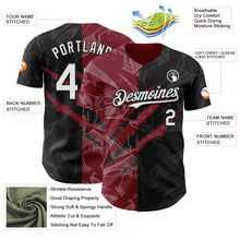 Load image into Gallery viewer, Custom Graffiti Pattern White Black-Crimson 3D Scratch Authentic Baseball Jersey
