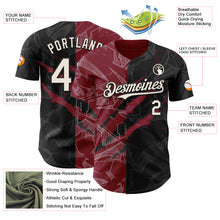 Load image into Gallery viewer, Custom Graffiti Pattern Cream Black-Crimson 3D Scratch Authentic Baseball Jersey
