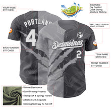 Load image into Gallery viewer, Custom Graffiti Pattern White Steel Gray-Gray 3D Scratch Authentic Baseball Jersey
