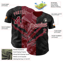 Load image into Gallery viewer, Custom Graffiti Pattern Crimson Black-Cream 3D Scratch Authentic Baseball Jersey
