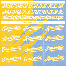 Load image into Gallery viewer, Custom Graffiti Pattern White Light Blue-Yellow 3D Scratch Authentic Baseball Jersey
