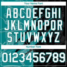 Load image into Gallery viewer, Custom Graffiti Pattern White Black-Teal 3D Scratch Authentic Baseball Jersey
