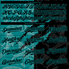Load image into Gallery viewer, Custom Graffiti Pattern Black-Teal 3D Scratch Authentic Baseball Jersey
