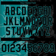 Load image into Gallery viewer, Custom Graffiti Pattern Black-Teal 3D Scratch Authentic Baseball Jersey
