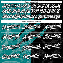 Load image into Gallery viewer, Custom Graffiti Pattern White Black-Teal 3D Scratch Authentic Baseball Jersey
