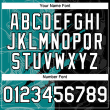 Load image into Gallery viewer, Custom Graffiti Pattern White Black-Teal 3D Scratch Authentic Baseball Jersey
