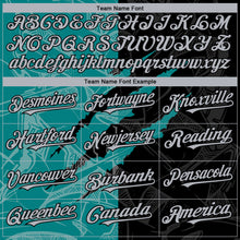 Load image into Gallery viewer, Custom Graffiti Pattern Gray Black-Teal 3D Scratch Authentic Baseball Jersey
