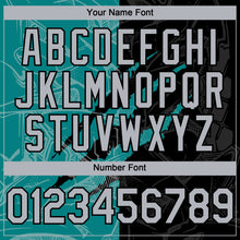 Load image into Gallery viewer, Custom Graffiti Pattern Gray Black-Teal 3D Scratch Authentic Baseball Jersey
